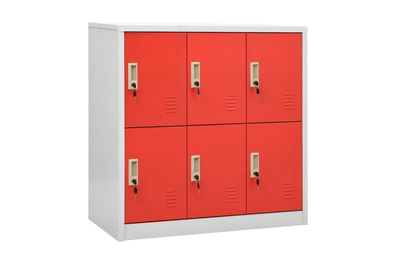 Förvaringsskåp ljusgrå och röd 90x45x92,5 cm stål - Grå - Förvaring - Skåp - Förvaringsskåp - Klädskåp & omklädningsskåp