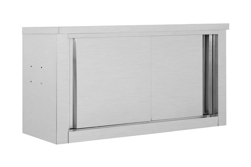 Köksskåp med skjutdörrar 90x40x50 cm rostfritt stål - Grå - Förvaring - Skåp - Förvaringsskåp