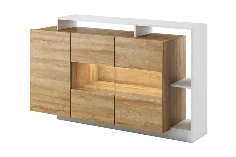 Gabbelle Vitrinskåp 155x30x94 cm - Beige/Vit - Möbler - Bord & matgrupper - Avlastningsbord - Sängbord & nattduksbord
