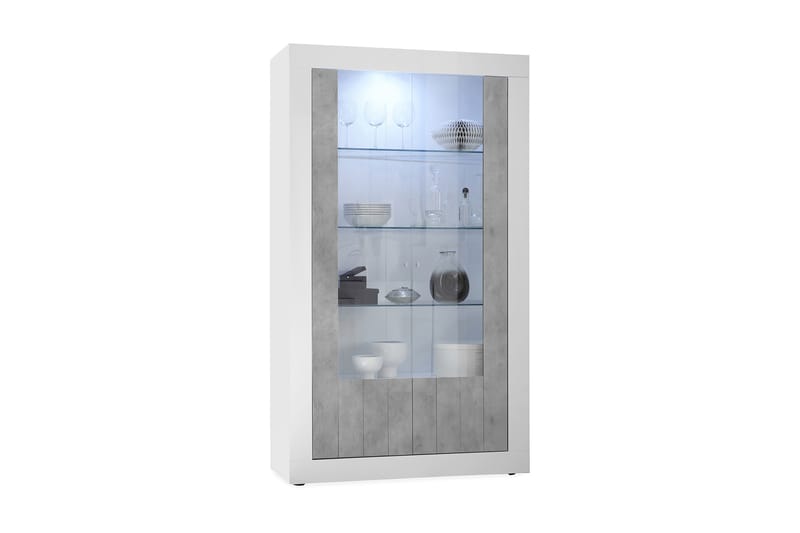 Urbino Vitrinskåp 110 cm - Vit/Grå - Förvaring - Klädförvaring - Garderob & garderobssystem