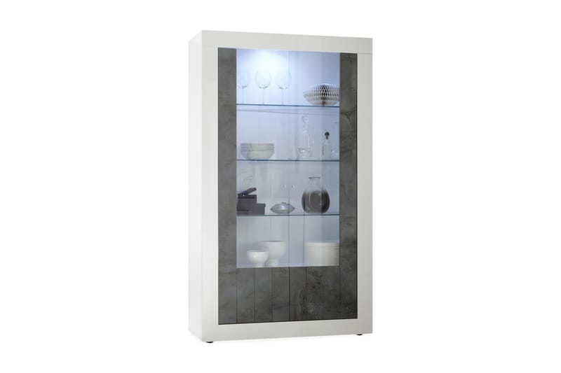 Urbino Vitrinskåp 110 cm - Vit/Gråmelerad - Förvaring - Förvaringsmöbler - Sideboard & skänk