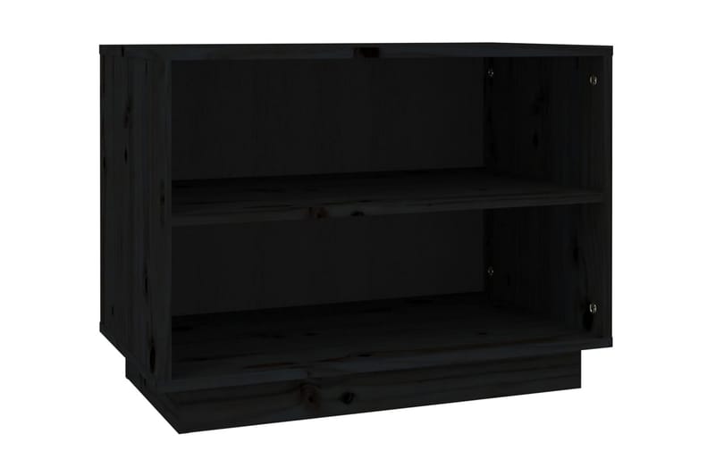Skoskåp svart 60x34x45 cm massiv furu - Svart - Möbler - Stolar & fåtöljer - Sittbänk - Skobänk & skohylla med bänk