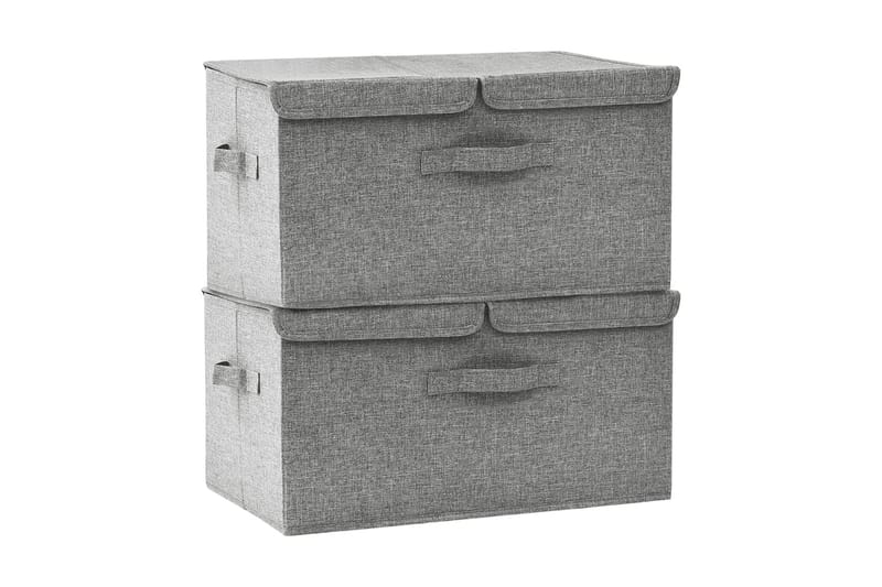 Förvaringslåda 2 st tyg 50x30x25 cm grå - Grå - Förvaring - Småförvaring - Förvaringslåda