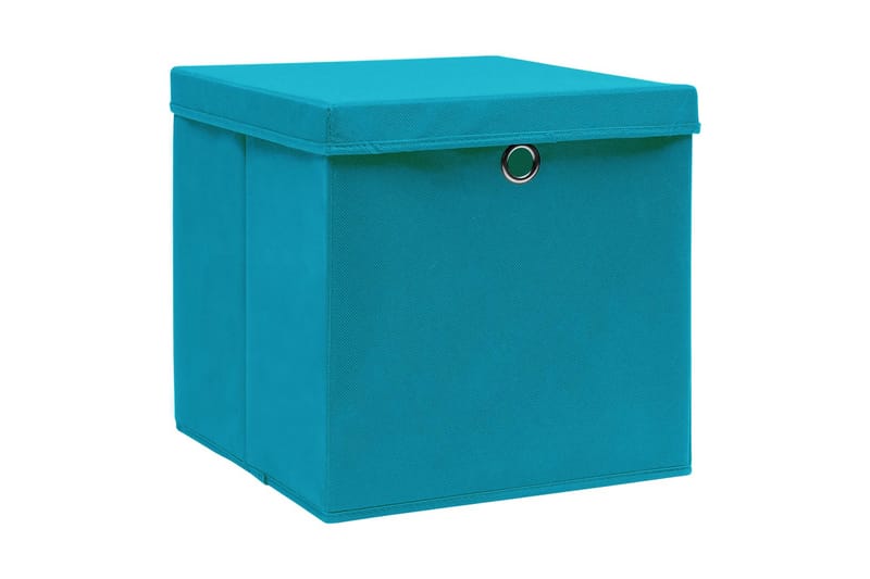 Förvaringslådor med lock 10 st 28x28x28 cm babyblå - Blå - Förvaring - Småförvaring - Förvaringslåda