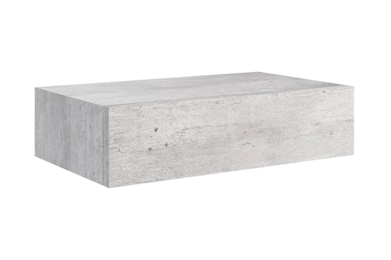 Väggmonterad låda betonggrå 40x23,5x10 cm MDF