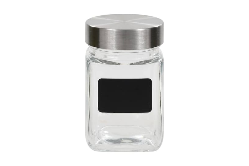 Förvaringsburkar i glas med etiketter 12 st 300 ml - Transparent - Förvaring - Småförvaring - Smyckesförvaring - Smyckesställ & smyckesskrin