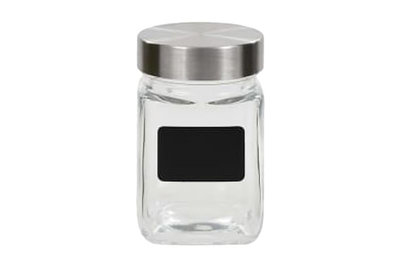 Förvaringsburkar i glas med etiketter 24 st 300 ml - Transparent - Förvaring - Småförvaring