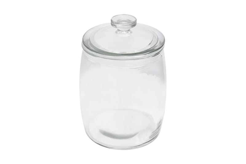 Förvaringsburkar i glas med lock 2 st 2000 ml - Transparent - Förvaring - Småförvaring - Smyckesförvaring - Smyckesställ & smyckesskrin