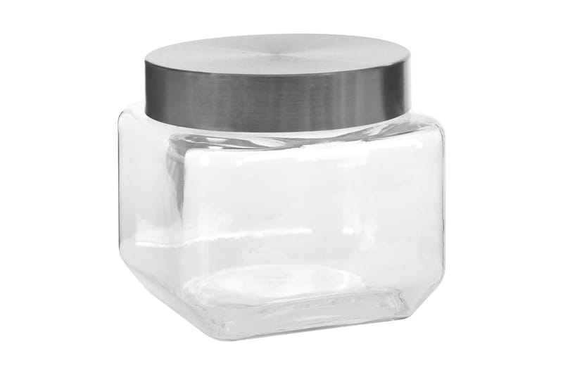 Förvaringsburkar i glas med silvriga lock 6 st 800 ml - Transparent - Hushåll - Matlagning & Bakning - Köksredskap & kökstillbehör - Flaskor & burkar