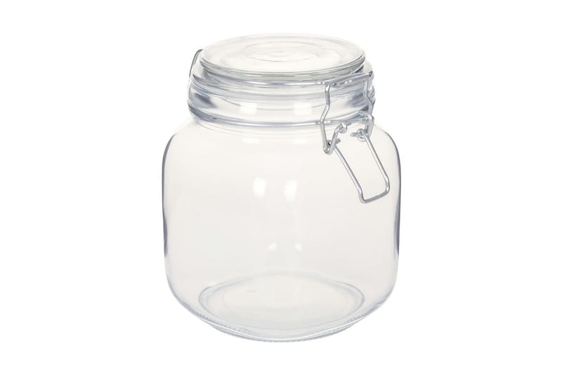 Glasburkar med lock 6 st 1 L - Transparent - Hushåll - Matlagning & Bakning - Köksredskap & kökstillbehör - Flaskor & burkar