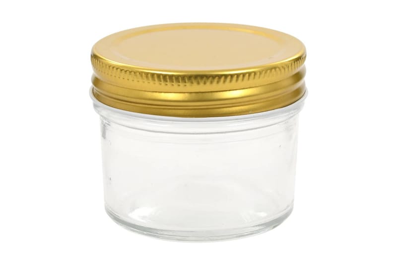 Syltburkar i glas med guldfärgade lock 96 st 110 ml - Guld - Hushåll - Matlagning & Bakning - Köksredskap & kökstillbehör - Flaskor & burkar