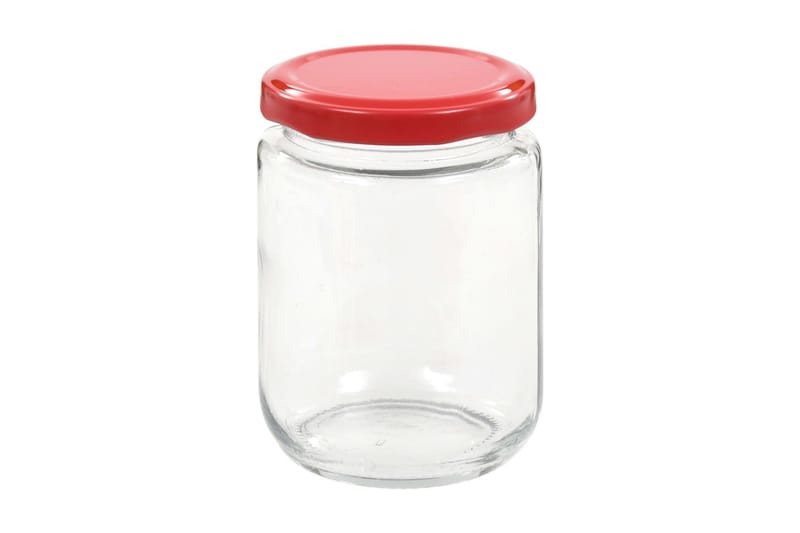 Syltburkar i glas med röda lock 48 st 230 ml - Röd - Förvaring - Småförvaring