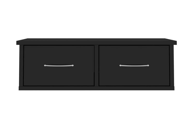 Väggmonterade lådor svart högglans 60x26x18,5 cm spånskiva