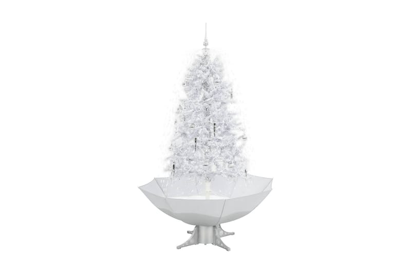 Julgran med snö och paraplybas vit 170 cm - Vit - Heminredning - Dekoration - Julpynt & juldekoration