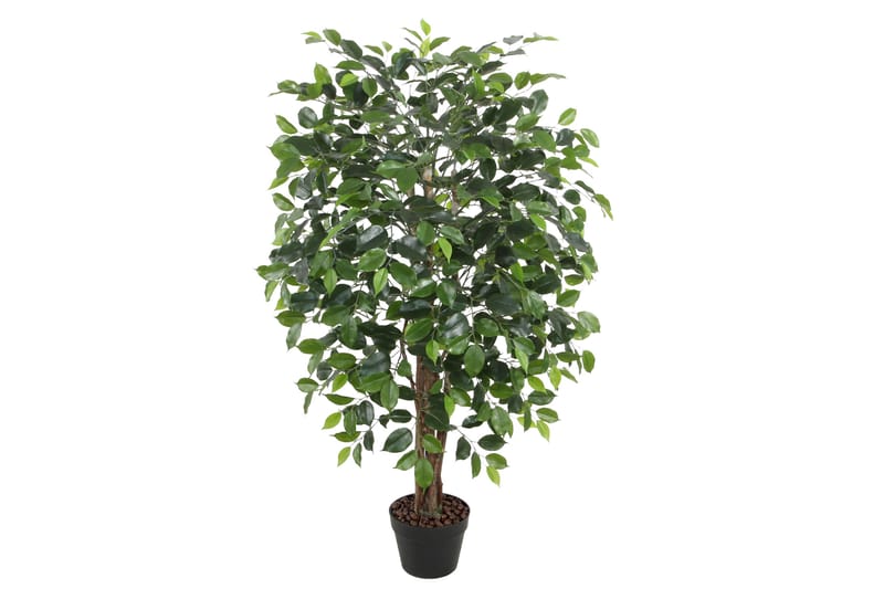 Grön Växt Ficus H120 cm 1 Gren Svart Kruka - Heminredning - Dekoration - Konstgjorda växter