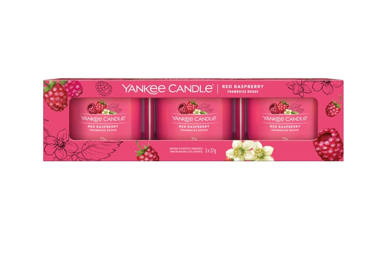Filled Votive Red Raspberry Doftljus 3-pack - Yankee Candle - Inredning - Ljus & dofter - Stearinljus - Doftljus