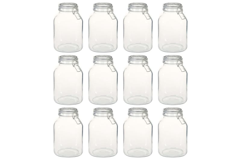 Glasburk med lock 12 st 3 L - Transparent - Heminredning - Förvaringslådor & korgar - Småförvaring