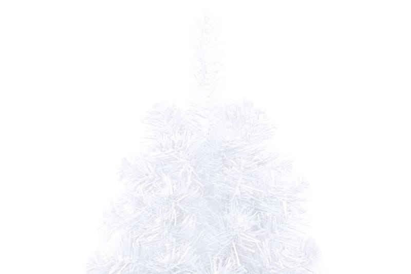 Halv plastgran med LED och julgranskulor vit 210 cm - Vit - Inredning - Julpynt & helgdekoration - Julpynt & juldekoration - Plastgran
