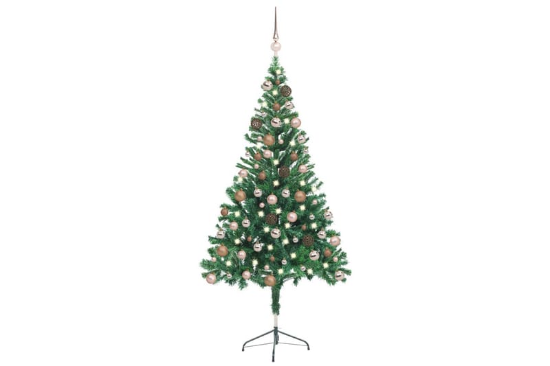 Plastgran med LED och julgranskulor 150 cm 380 grenar - Grön - Inredning - Julpynt & helgdekoration - Julpynt & juldekoration - Plastgran