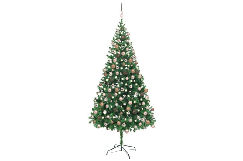 Plastgran med LED och julgranskulor 210 cm 910 grenar - Grön - Inredning - Julpynt & helgdekoration - Julpynt & juldekoration - Plastgran