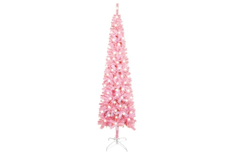 Smal plastgran med LED rosa 210 cm - Inredning - Julpynt & helgdekoration - Julpynt & juldekoration - Plastgran