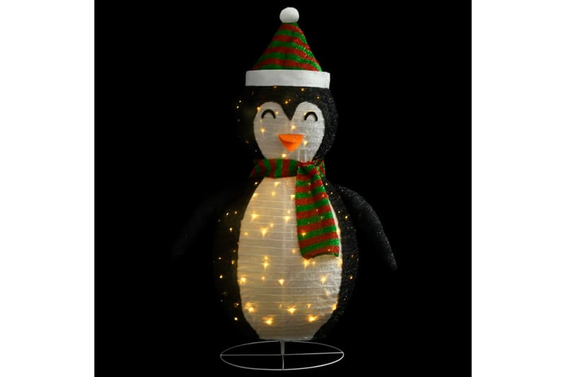 Dekorativ pingvin med LED lyxigt tyg 120cm