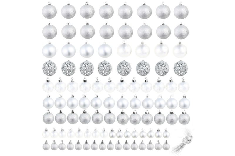 Julgranskulor 100 delar set 3/4/6 cm silver - Silver - Inredning - Julpynt & helgdekoration - Julpynt & juldekoration - Julgranspynt