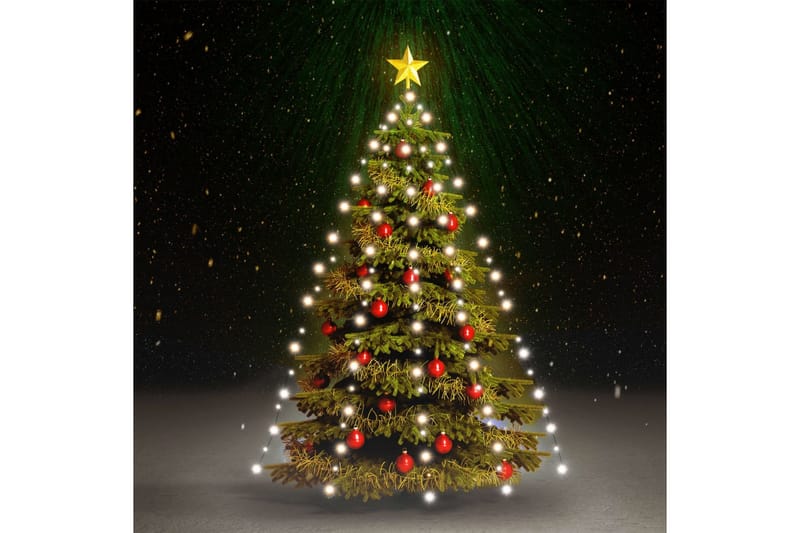Ljusnät för julgran 150 lysdioder kallvit 150 cm - Vit - Inredning - Julpynt & helgdekoration - Julpynt & juldekoration - Julgranspynt