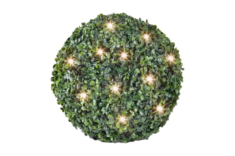 Trädgårdsbelysning Buxbomboll 35cm Solcell 2-pack - Grön - Inredning - Julpynt & helgdekoration - Julpynt & juldekoration - Plastgran