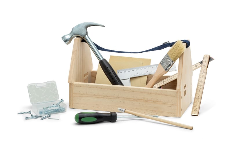 Snickarlåda med verktyg - Trä/natur - Inredning - Inredning barnrum & leksaker - Leksaker - Träleksaker