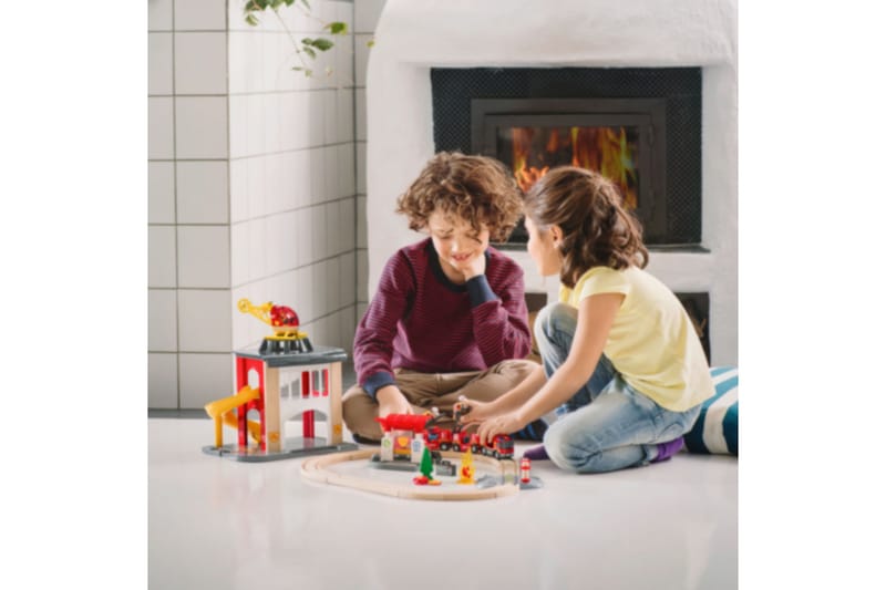 Tågset med brandmanstema - Flerfärgad - Inredning - Inredning barnrum & leksaker - Leksaker - Babyleksaker