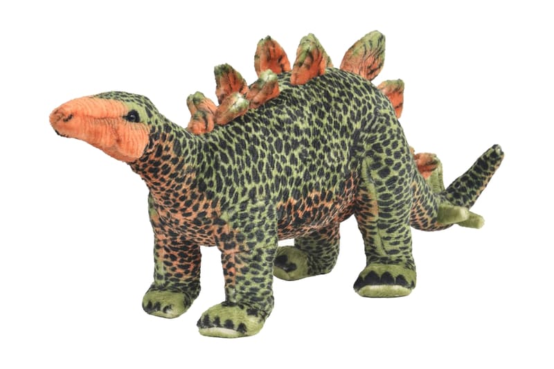 Stående leksak stegosaurus plysch grön och orange XXL - Grön - Inredning - Inredning barnrum & leksaker - Leksaker - Mjukleksaker & gosedjur