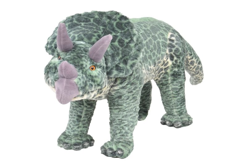 Stående leksaksdinosaurie triceratops plysch grön XXL - Grön - Inredning - Inredning barnrum & leksaker - Leksaker - Mjukleksaker & gosedjur