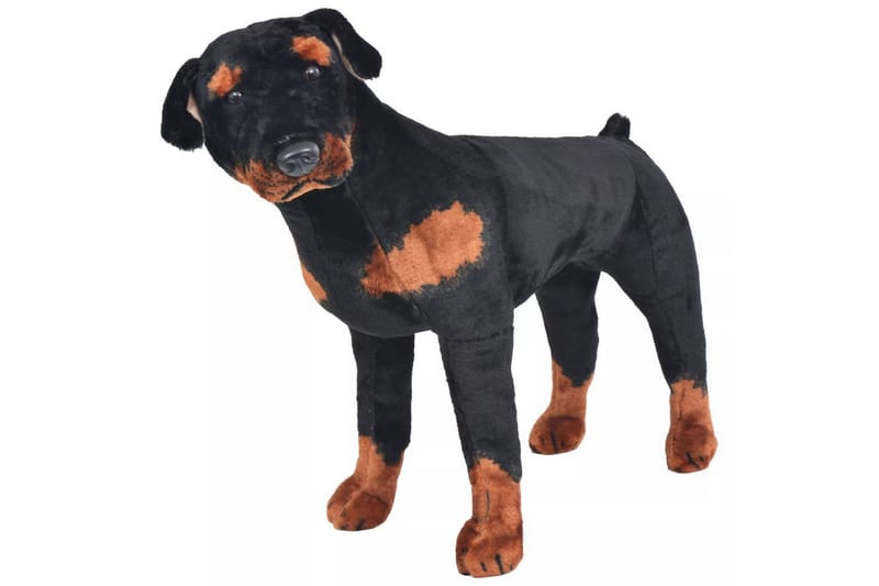 Stående leksakshund rottweiler plysch svart och brun XXL - Svart - Inredning - Inredning barnrum & leksaker - Leksaker - Mjukleksaker & gosedjur