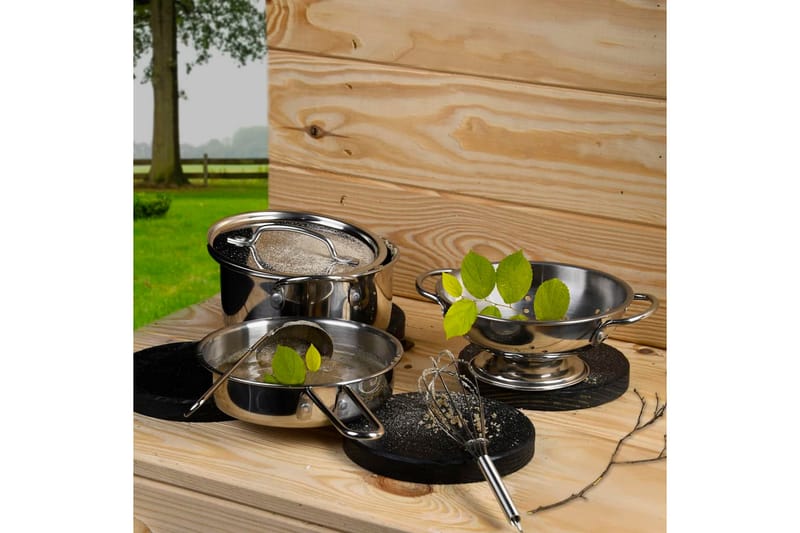 Esschert Design Leksaksset för kök 6 delar rostfritt stål - Silver - Inredning - Inredning barnrum & leksaker - Leksaksmöbler - Leksakskök & grillar - Leksaksmat
