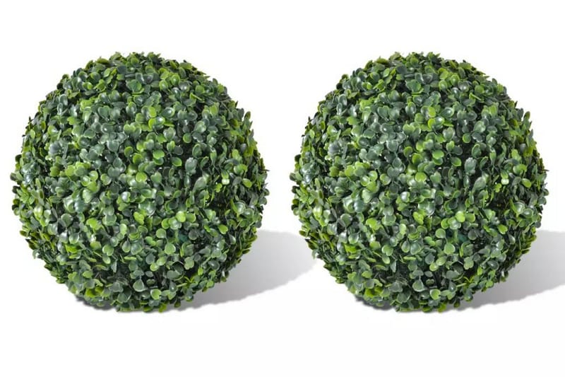 Konstväxt Buxbom 2 st bollar 35 cm - Grön - Inredning - Konstgjorda växter & plastväxter