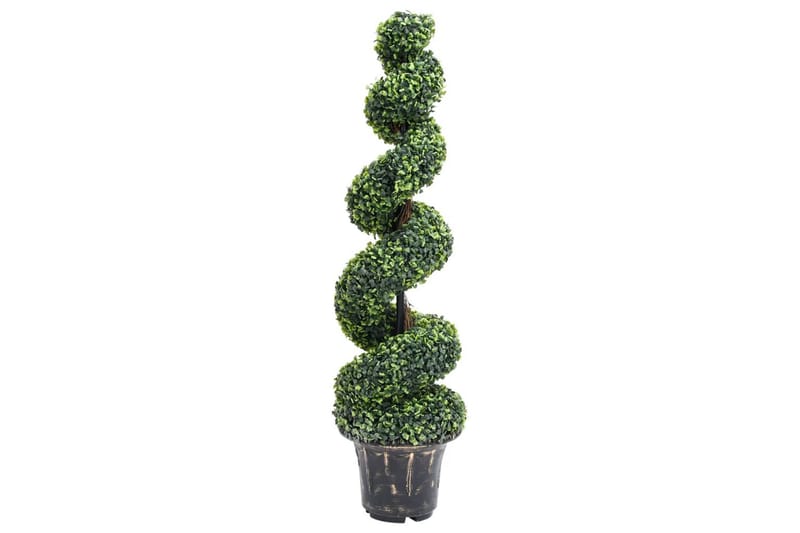 Konstväxt buxbomar spiral med kruka 117 cm grön - Grön - Inredning - Konstgjorda växter & plastväxter