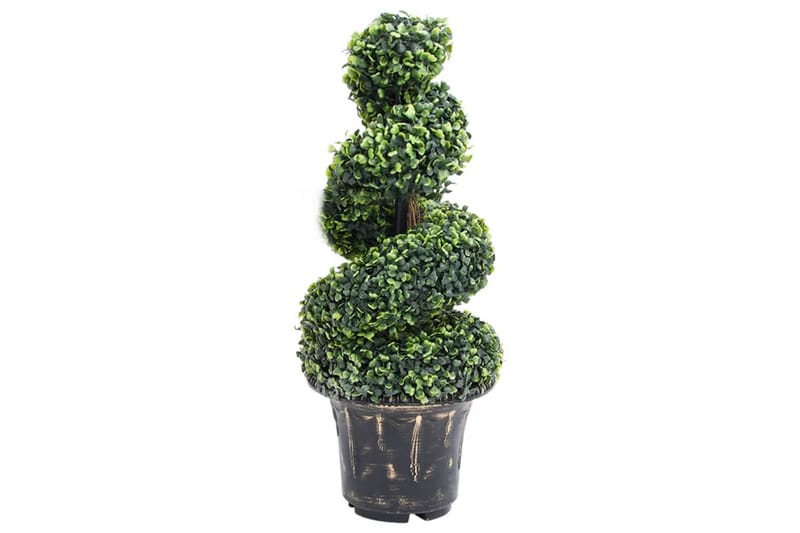 Konstväxt buxbomar spiral med kruka 89 cm grön - Grön - Inredning - Konstgjorda växter & plastväxter