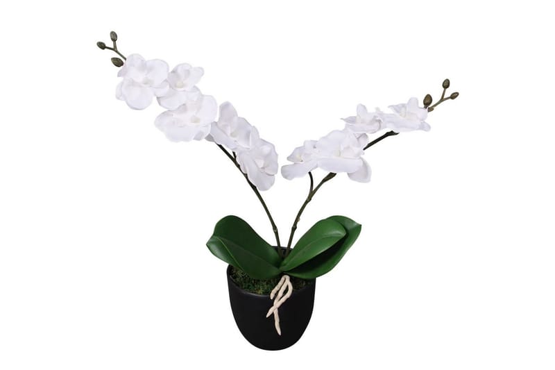 Konstväxt Orkidé med kruka 30 cm vit - Vit - Inredning - Konstgjorda växter & plastväxter
