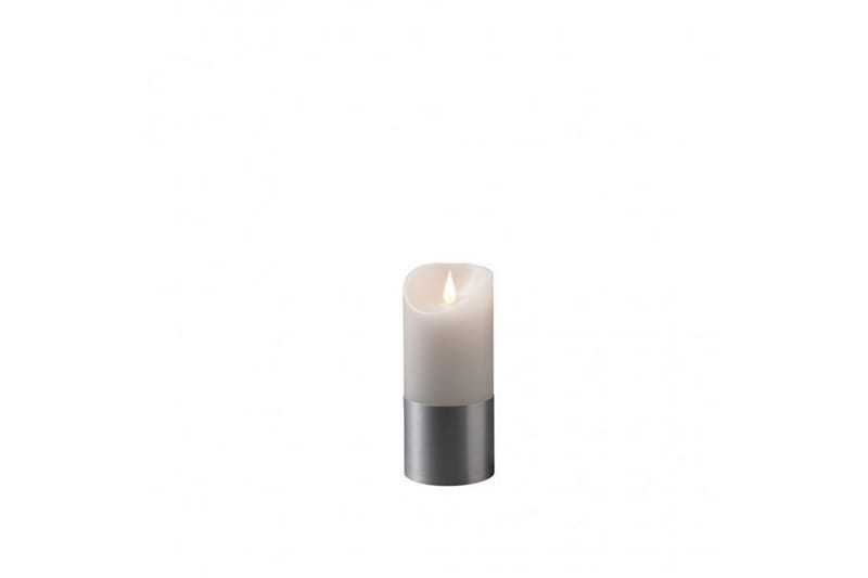 Vaxljus med silverfolie 17,5cm Vit/Svart - Konstsmide - Belysning & el - Inomhusbelysning & lampor - Dekorationsbelysning - Batteridrivna ljus