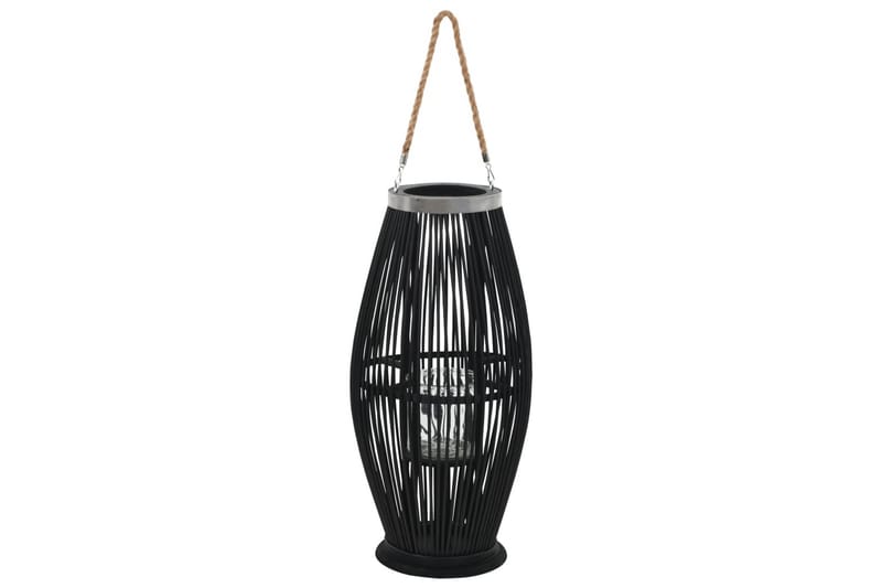 Hängande ljuslykta bambu 60 cm svart - Svart - Inredning - Ljus & dofter - Ljusstakar & ljuslyktor