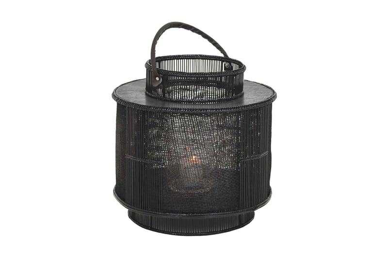 Maion Lanterna Läderhandtag - Svart/Trä/Glas/Metall - Inredning - Ljus & dofter - Ljusstake & ljuslykta