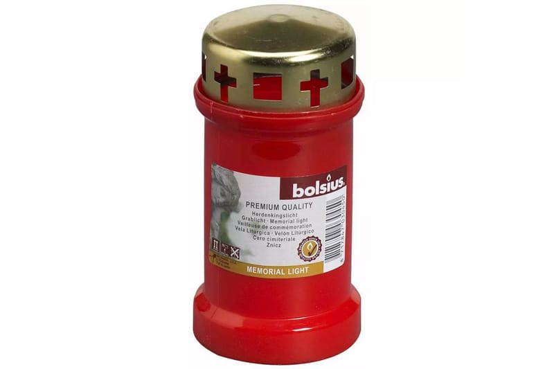 Bolsius Gravljus m. lock 12 st röd 103620188041 - Inredning - Ljus & dofter - Stearinljus - Gravljus & gravlykta
