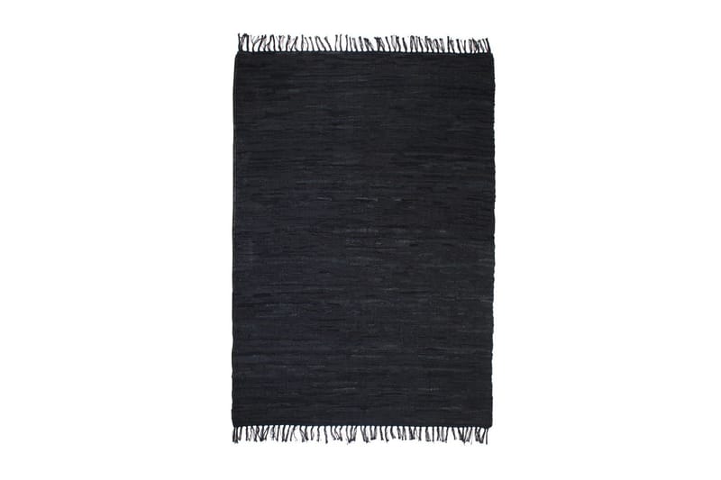 Handvävd matta Chindi läder 190x280 cm svart - Svart - Heminredning - Mattor - Stora mattor