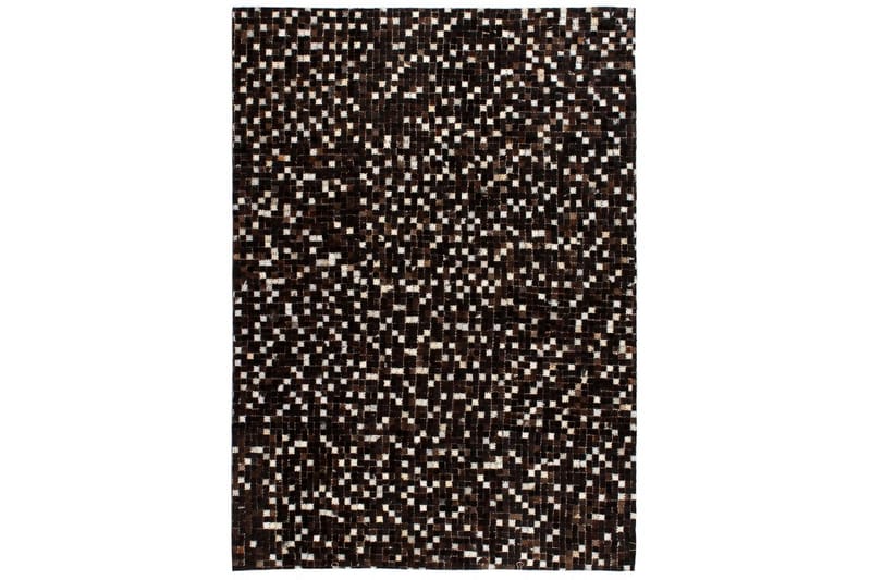 Matta äkta läder lappad fyrkanter 80x150 cm svart/vit - Flerfärgad - Heminredning - Mattor - Patchwork-matta