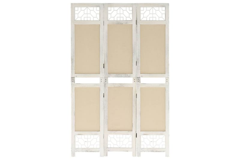 Rumsavdelare 3 paneler gräddvit 105x165 cm tyg - Kräm - Hus & renovering - Insynsskydd & inhägnad - Staket - Trästaket