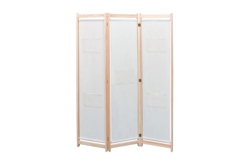 Rumsavdelare 3 paneler gräddvit 120x170x4 cm tyg - Vit - Inredning - Rumsavdelare - Skärmvägg
