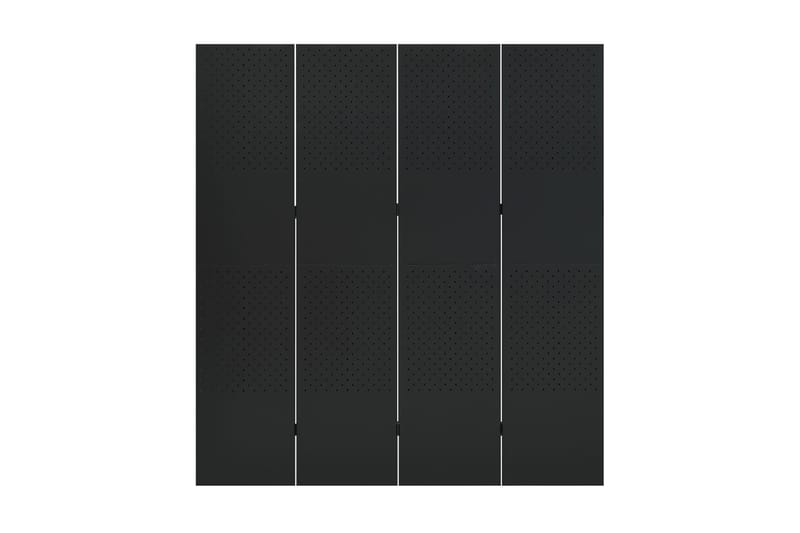 Rumsavdelare 4 paneler svart 160x180 cm stål