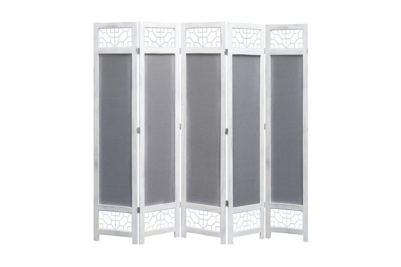 Rumsavdelare 5 paneler grå 175x165 cm tyg - Grå - Inredning - Rumsavdelare