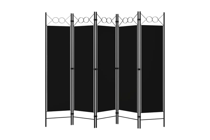 Rumsavdelare 5 paneler svart 200x180 cm - Svart - Inredning - Rumsavdelare - Skärmvägg